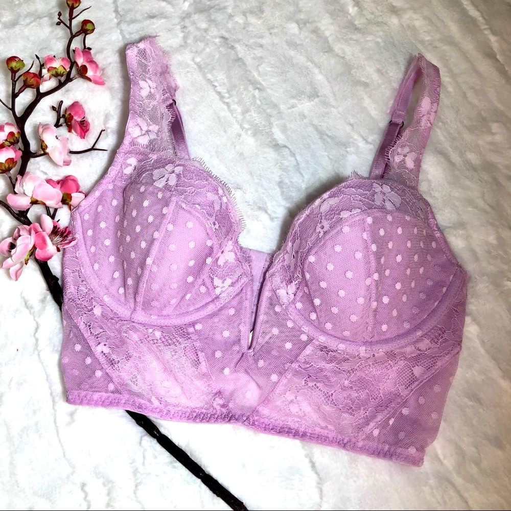 NWOT VS Dream Angels Bustier Corset Crop Top Lilac 34C